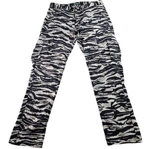 LRG Lifted Research Group Cargo Pants Mens 36 Gray Black Tiger Stripe Camo Print
